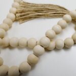Beaded Strands Wooden Bead Garland with Jute Tassels