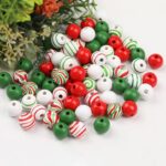 Beaded Strands Christmas Candy Color Wooden Bead Garland