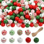 Beaded Strands Christmas Candy Color Wooden Bead Garland