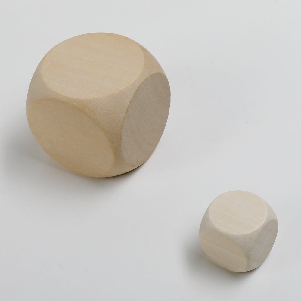 Wooden Loose Beads Rounded Wooden Dice Cubes